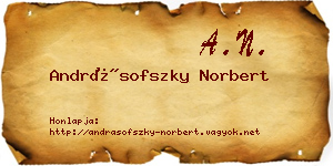 Andrásofszky Norbert névjegykártya